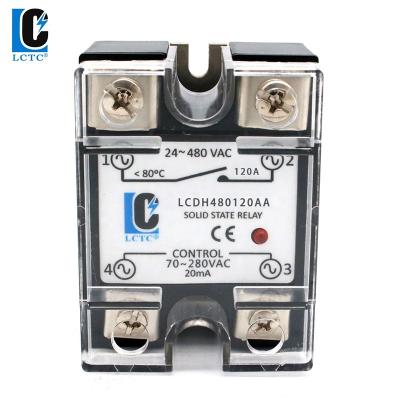 China Low Price Single Phase Sealed AC To AC SSR-120AA 120A Miniature Solid State Relay for sale