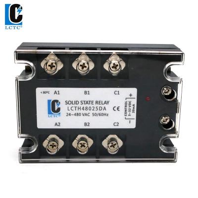 China Sealed High Power 3-32VDC to DC 24-280VAC Control AC SSR 25A Three Phase Solid State Relay for sale