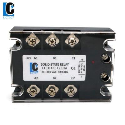 China CE Approved SSR Sealed 3-32VDC To 24-280VAC Control AC 120A Three Phase Solid State Relay for sale