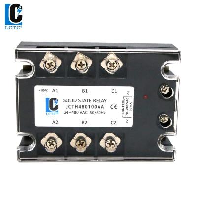 China AC 70-280VAC 24-480VAC Sealed 100A AC To High Power SSR 100AA Three Phase Solid State Relay for sale