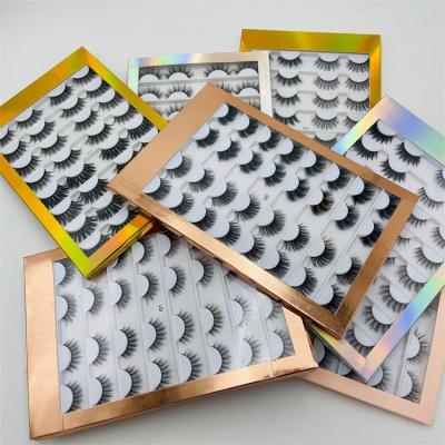 China Natural Soft Wholesale Private Label 16 Pairs Eye Lashes False 3D Mink 25mm Strip Lashes With Own Brand Box Customized Packing for sale