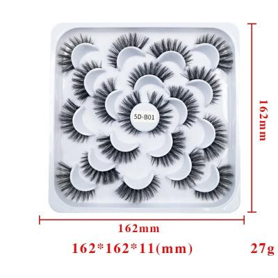 China 10 Pair Natural Thick Handcrafted Eyelashes Wholesale Best Quality Synthetic False Eyelashes Natural Silk 3D False Eyelashes for sale