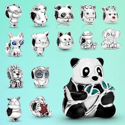 China Panda Charm Mixed-Enamel Bracelets Cute Sweet Charms For Women Girls Jewelry DIY Bead Making Authentic 925 Sterling Silver Jewelry for sale