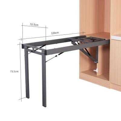 China Multifunctional Iron Foldable Kitchen Space Saving Float Wall Folding Table Wood Mounted Tulple Fold for sale