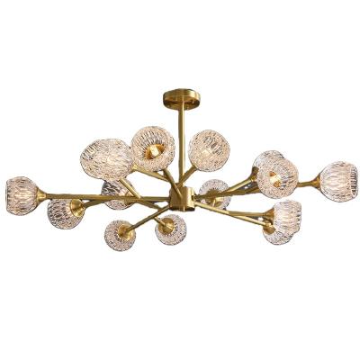 China Rustic Brass Crystal Crystal Hotel Aisle Bedroom Living Room Bedroom Dining Room Molecule Football Decorative Luxury Chandelier Shopping Mall for sale