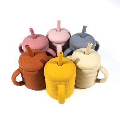 China 2022 Amazon Shopee Style Food Grade Baby Silicone Hot Free Hired Feeding Baby Tableware 2022 Sale OEM/ODM BPA Sippy Cup Snack Cup for sale