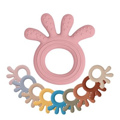 China New Wooden Rainbow Soft Toy Food Grade Hand Feeding Safe Chew Toys For Kids Baby Teether Silicone for sale