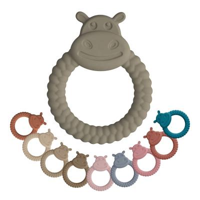 China Modern Soft Toy Non-Toxic Rubber Animal Soothing Tool Kit Sensory Shaped Silicone Baby Wooden Teether for sale