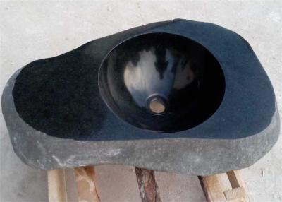 China Irregular Basin Black Granite Stone Sink Bowl For Washing Hands for sale