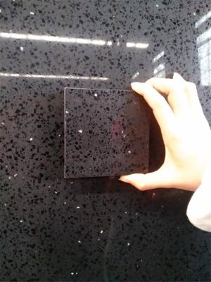 China Black Monster Sparkle Black Artificial Stone Slabs QUARTZ Big Slabs 2 / 3 cm thick with good density 2.6 g/ cm3 for sale