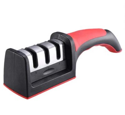 China Sustainable New Model 3 Stages Non Slip Rubber Handle Knife Sharpener for sale