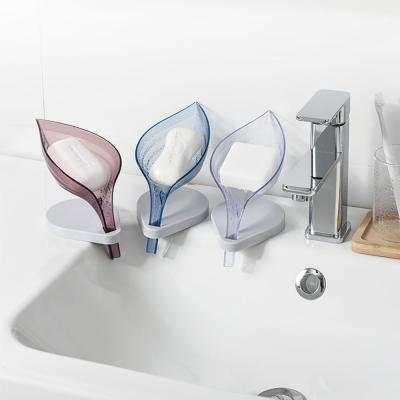 China Sustainable Leaf Shape Soap Box Bathroom Soap Rack Dish Storage Dish Soap Holder Case Bathroom Supplies Bathroom Instruments for sale