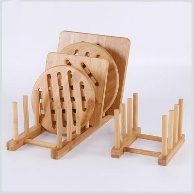 China Viable Wooden Tray Plate Drying Shelf Book Cups Dish Drain Holder Rack Tableware Kitchen Storage Organizer for sale