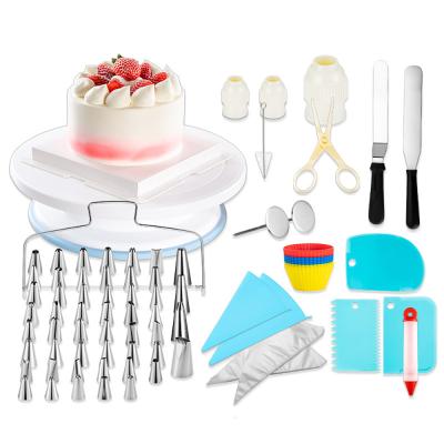 China Disposable Cake Decorating Consumables Batch 106 Pcs Baking Tool Kit Cake Tool Cake Turntable Set for sale