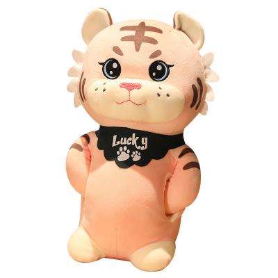 China Children's Toy Gift Soft Tiger Plush Toy Stuffed Plush Cartoon Animal Tiger Cushion costom printed LOGO for sale