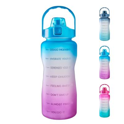 China Sustainable One Click Open-Easy Carry Handle SpillProof 32 ounce BPA FREE Motivational Sports Water Bottles with Time Marker for sale