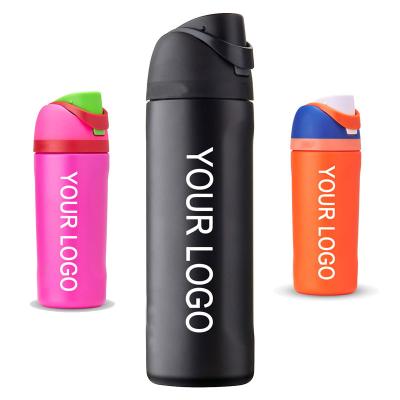 China Sustainable Personalized bpa free ready to ship double wall insulated stainless steel water bottle with locking push button lid for sale