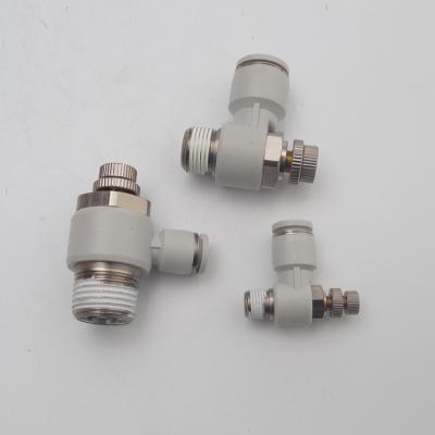 China Factory Flow Control One Touch Pneumatic Speed ​​Control, Air Throttle Push To Connect Valve SC-N Series, Brass Nipple Fittings for sale