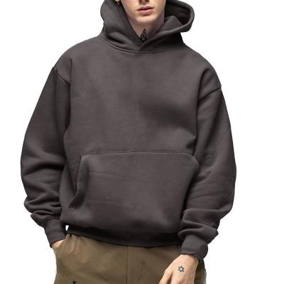 China Custom Logo Anti-Wrinkle Black Drop Shoulder Comfortable Thick Hoodie Fleece Casual Men's Hoodies for sale