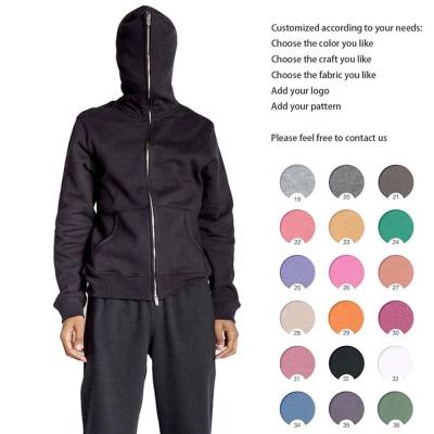 China Wholesale Cotton Anti-Wrinkle Zipper Up Custom Solid Knitted Heavy Oversized Full Hoodie Single Zip Up Hoodies Mens Sweatshirts for sale