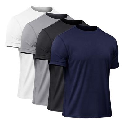 China Wholesale Custom Made High Quality Short T-shirts Mens Quick Dry O-Neck O-Neck Anti-Wrinkle Sleeve Men's Tee Shirts Polyester Spandex for sale