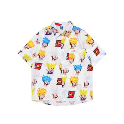 China Cartoon sublimation design sale anti-pilling tank top summer shirts hot free print custom mens casual shirts for sale