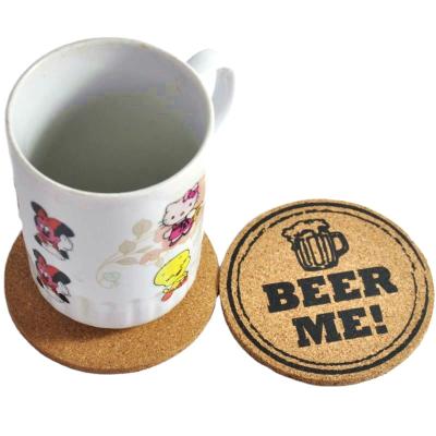 中国 Sustainable Round Shape 5mm Thickness Cork Coasters And Cork Mats And Place Mats 販売のため