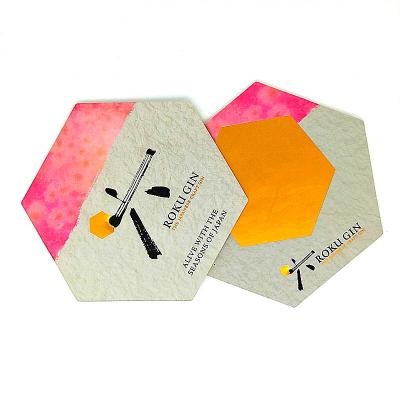 China Factory price viable custom logo coaster and cheap beer cup absorbent paper mats with double sides for sale