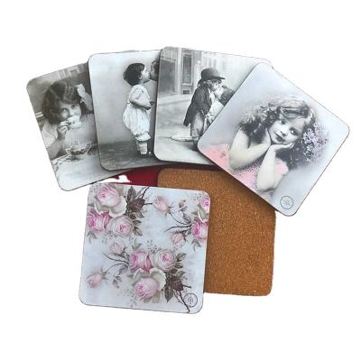 China OEM Sustainable Service Cork Coaster MDF Paper Coaster Eco-friendly Waterproofing Coaster for sale