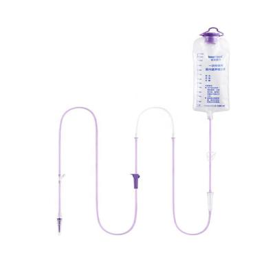 中国 Hawkmed High Quality Disposable Medical Grade Polyvinyl Chloride (PVC) Medical IV Infusion Set Enteric Feeding Tube Set With Bag 販売のため