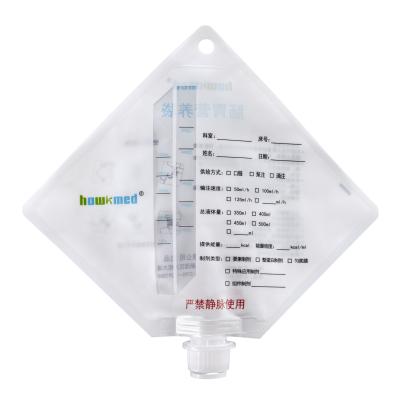 China Hawkmed Comfortable Medical Sterile Gravity Enteric Feeding Bag 500ml 1200ml For Pump for sale