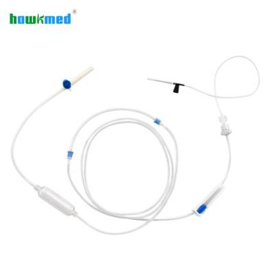 China Hawkmed CE ISO Medical Consumables Medical Grade Polyvinyl Chloride (PVC) Disposable Blood Transfusion Set Pump Giving Infusion Set for sale