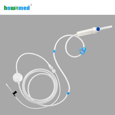 中国 Chinese Manufacturer Hawkmed Disposable No DEHP Disposable Pump Infusion of Medical Grade Polyvinyl Chloride (PVC) Set Medical IV Infusion Set 販売のため