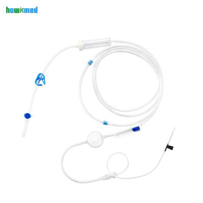 中国 Hawkmed Medical Grade Polyvinylchloride (PVC) Disposable Siliconea Precision Filter Iv Infusion Set With Sterile Luer Lock/Needle 販売のため