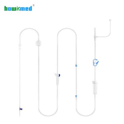 中国 Medical Grade Polyvinyl Chloride (PVC) Hawkmed Disposable Iv Infusion Set Device With Precision Filter For Pump 販売のため