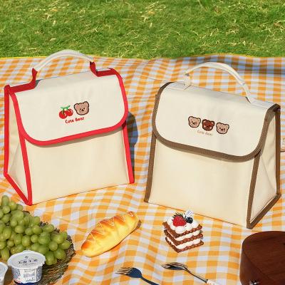 China Custom Colorful Eco-friendly Waterproof Tote Bag With Pocket And Portable Zipper Cotton Lunch Bags Canvas for sale