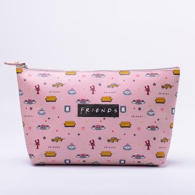 China Fashion Travel Toiletry Bag Makeup Pouch Women Print Simple Style High Quality Fashion PU Leather Cosmetic Bag for sale