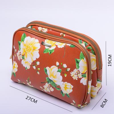 China Fashion Factory Double Shell Cosmetic Bag Makeup Organizer Bag Makeup Bag for sale