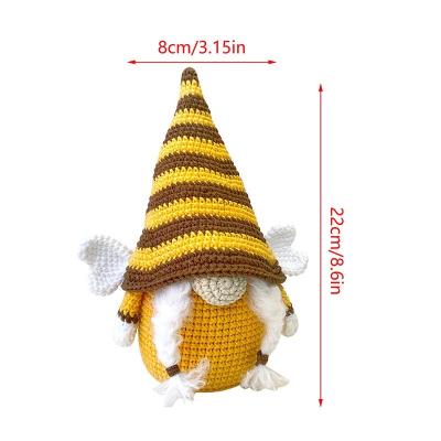 China Popular Christmas Eve Bee Knitted Plush Doll Christmas Gift Ornaments Cute Dwarf Xiangheligui Doll Faceless Ornaments for sale