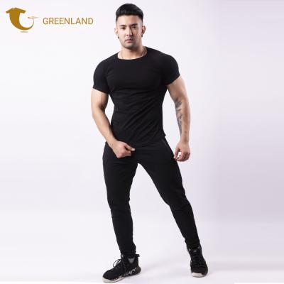 China Custom White Fitted Anti-Shrink Crewneck Shirt Fitness Running Workout Quick Dry T-shirt Gym Sporty Men's Gym T-Shirt for sale