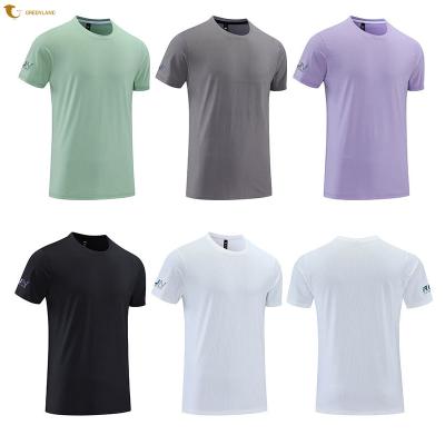 China 2022 New Fitness Apparel Spandex Quick Dry Muscle Running Workout Gym Sport Anti-Shrink Unisex Training T-shirts for sale