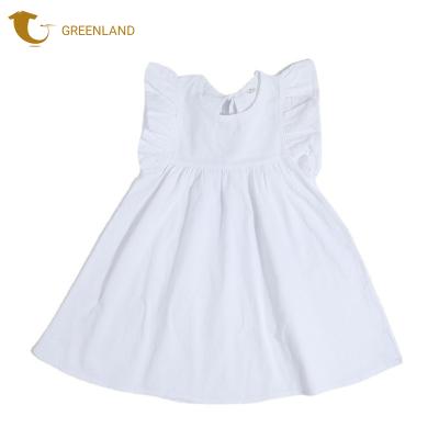 China Hot Sale Summer Children Clothing Cotton Breathable Baby Dresses Ruffles Pure Colors Baby Sleeveless Skirts for sale