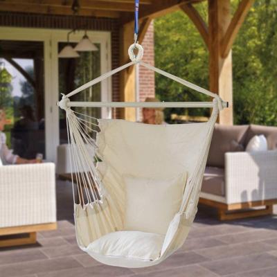 China Durable Indoor Outdoor Lace Macrame Hammock Hanging Chair With Pillow for sale