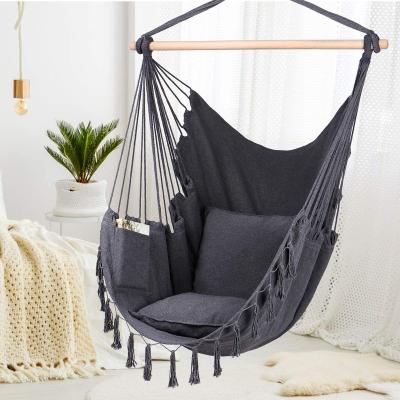 China Single Indoor Outdoor Hanging Swing Hammock Chair With Cushion for sale