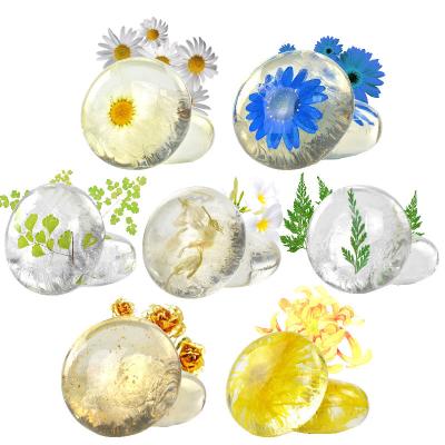 China Private Label 100% Natural Herbal Extract Organic Crystal Amino Acid Handmade Soap With Beautiful Flowers Inside for sale