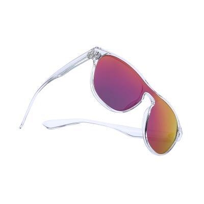 China One-Piece Polarized Unisex Sunglasses Round Transparent Shiny Fashion Sun Glasses Frame Sun Glasses for sale