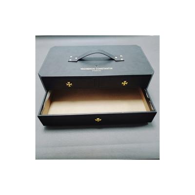 China Outdoor Sun Proof Jewelry Case Wedding Gift Boxes Travel Solid High Quality Jewelry Box In A Dark Color for sale