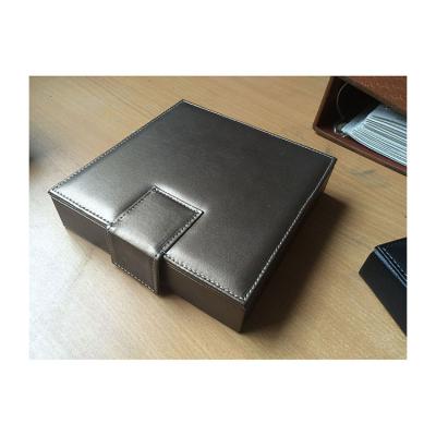 China Recyclable Wine Jewelry For Packaging Pendant Watch High End Black Leather Gift Box for sale