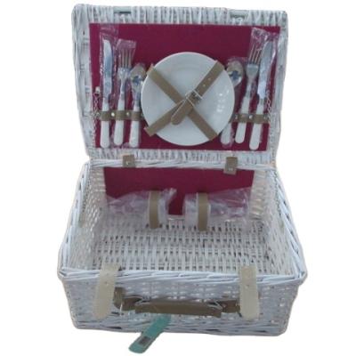 China Sustainable Handmade Natural Rattan Wicker Set Outdoor Picnic Basket With Lid for sale