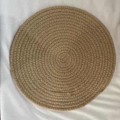 China Best Selling Viable Woven Rope Cotton Place Mat Coasters Around Kitchen Table Accessories Knitting Cotton Rope Coasters for sale